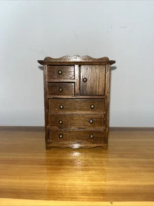 Vintage Concord Miniatures Dollhouse Light Wood Kitchen Hutch Hoosier Cabinet - Picture 1 of 10