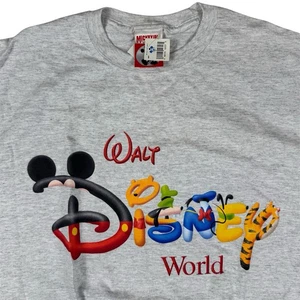 Vintage 90s Walt Disney World Park T-Shirt Resort Mickey Spell Out Mens L NWT - Picture 1 of 6