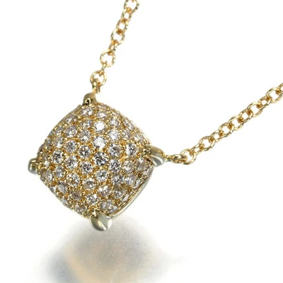 Auth Tiffany&Co. Necklace Diamond Sugar Stack Micro Paved 18K 750 Yellow Gold - Image 1 of 4