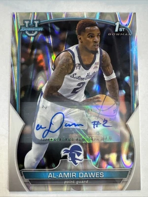 2022-23 Bowman University Chrome #63 Al-Amir Dawes Blue #39/199 SETON HALL AUTO - Image 1 of 2