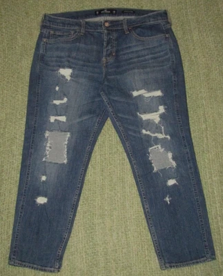 Hollister BOYFRIEND Jeans Button-Fly Stretch Crop Capri Denim Juniors 11 - Image 1 of 4
