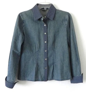 J Jill Denim Hemd mit Knopfleiste Damen Gr. Large blau Oberteil Bluse Langarm - Bild 1 von 10