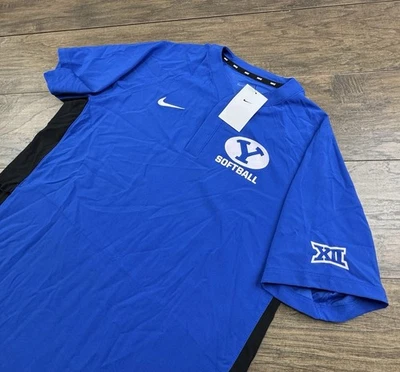 Camiseta Nike BYU Cougars Softball Wind Masculina Grande Pulôver Azul Royal NCAA Grande 12 - Imagem 1 de 4