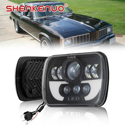 适用于庞蒂亚克凤凰 1978 - 1984 5x7 7X6" H6014/H6052/H6054 LED 车头灯方形 — 第 1/4 张图片