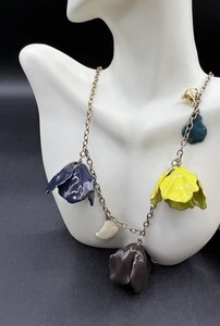 Juicy Couture Gold Tone, Enamel Tulip Chain Necklace, 36” - Picture 1 of 7