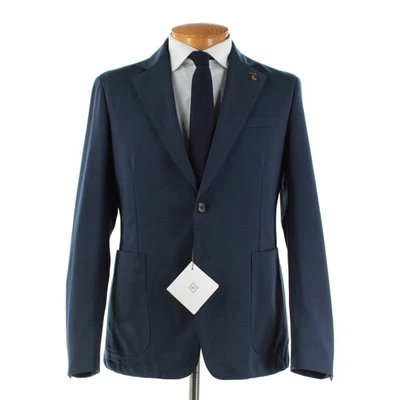 Pal Zileri NWT Cotton Blend Stretch Sport Coat Size 52R (42R US) In Solid Blue - Image 1 of 4