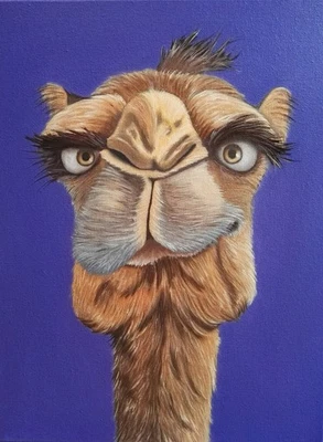 Peinture, caricature animalière huile sur toile, format 30/40 cm année 2025. - Photo 1/4