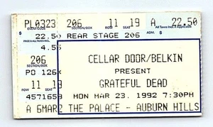 Grateful Dead Concert Ticket Stub March 23 1992 Detroit Michigan - Picture 1 of 2