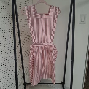 Vintage 50er Jahre Angelica Candy Striper Uniform rot weiß Schürze Kittel Pullover Gr. L - Bild 1 von 7