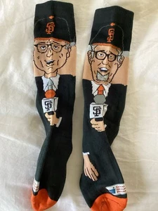 San Francisco Giants Kruk & Kuip Black Socks    Duane Kuiper Mike Krukow NIP - Picture 1 of 5