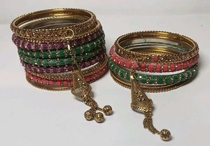 India Bangle Multicolor Rhinestone Bracelets 16 - Picture 1 of 4