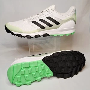 Adidas Flexcloud 2.1 Zapatos Deportivos de Hockey Blanco/Negro/Verde Reino Unido 12 EE. UU. 12,5 NUEVOS SIN CAJA - Imagen 1 de 12