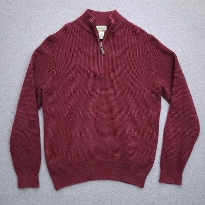 LL Bean Sweater Medium Tall Waffle Knit Fisherman Cashmere Blend Pullover Men - Image 1 of 4