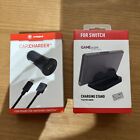 Nintendo Switch Charging Stand And Car Charger/cable New Snakebyte GameWare
