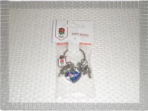 Porte Clés Fantaisie Métal Breloques England Rugby Rose Officiel - Imagen 1 de 3