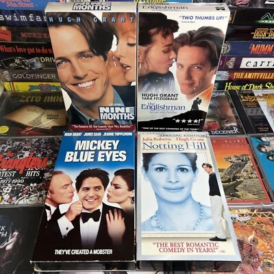 Hugh Grant 4 VHS Lot Tested Rentals Nine Months Englishman Mickey Notting Hill - Image 1 of 4