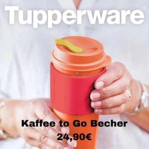 Eco+ Kaffeebecher Orange Coffee to go 490ML Neu OVP Tupperware - Bild 1 von 1