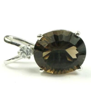 925 Sterling Silver Pendant, Smoky Quartz, SP020 - Picture 1 of 4
