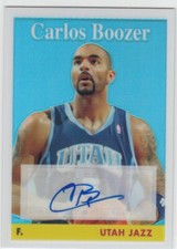 2008-09 Carlos Boozer Topps Chrome AUTO REFRACTOR /45 - #8 - Duke Jazz Bulls