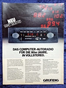 Grundig Autoradio, WKC 3830 VD,  originale Werbung aus 1980 - Bild 1 von 1