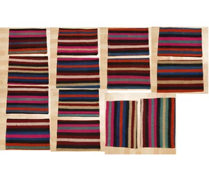 "JUEGO DE 14 ALMOHADAS MULTICOLORES ALFOMBRAS DE ÁREA RECTANGULARES LANA TURCA KILIM 20""X14" - Imagen 1 de 8