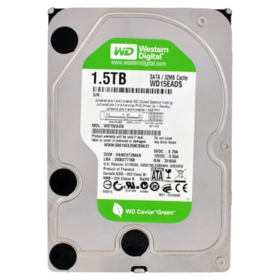 Western Digital 1.5TB WD15EADS Sata II 32MB 5400RPM Hot Swap 3.5 Inch - Image 1 of 4