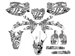 2005-2007 CRF 450 R ZANY White Senge Graphics Kit Compatible with Honda - Picture 1 of 10