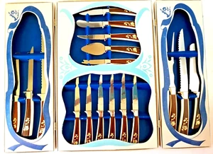 Besteck Set Sheffield englische Klingen 17-teilig. Golden Prestige Set Neu aus altem Lagerbestand Vintage MCM - Bild 1 von 12