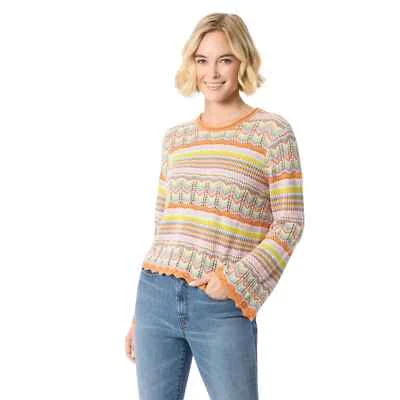 Suéter Jessica Simpson Evie Pointelle para Mujer, Combo Naranja Ocre, Talla XS Nuevo Foto 1 de 4