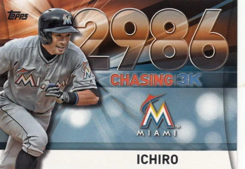 2016 TOPPS UPDATE Chasing 3000 3K Ichiro Miami Marlins # 56 - Image 1 of 1