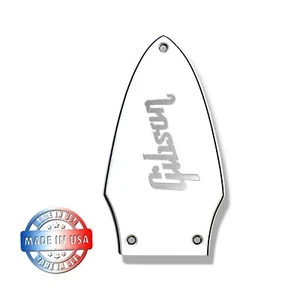 3 Ply White/Black/White Truss Rod Cover for 1975 Gibson Flying V + Chrome Decal - Picture 1 of 5