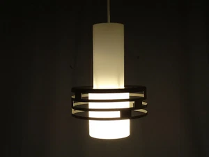 50er Jahre Pendelleuchte Hängeleuchte Glas durchbrochener Schirm Midcentury - Bild 1 von 11