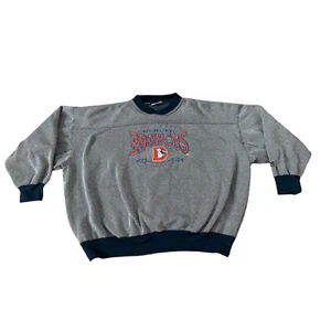 Vintage 90s Denver Broncos Embroidered Striped XXL Lee Sport Sweatshirt VTG - Picture 1 of 7