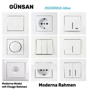 Schuko Steckdose & Schalter Serie Moderna weiss - Bild 1 von 72