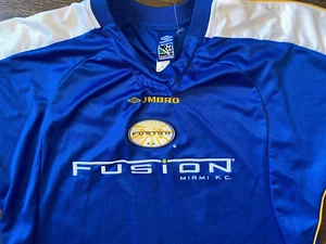 MIAMI FUSION 1997-2002 MLS UMBRO BLUE JERSEY- XLARGE-GREAT CONDITION - Picture 1 of 5