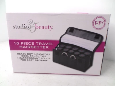 Nuevo rizador de pelo de viaje Studio 35 Beauty de 10 piezas 1"-1 1/4" Hot Rollers Foto 1 de 4