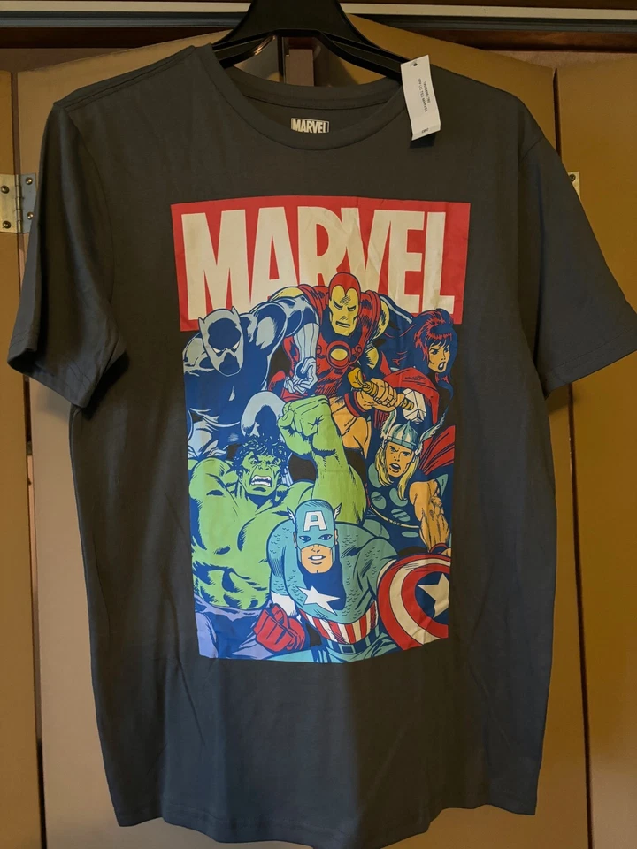 Marvel Avengers Tee Shirt Boys XXL 18 Grey Short Sleeve Hulk NEW WITH TAGS - Image 1 of 1