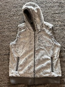 PATAGONIA GRAY CONEJO FLEECE VEST WOMENS GRAY HOODED POCKETS HOODIE SZ LARGE  - Picture 1 of 7
