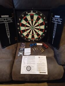 Winmau Dart Set in Wooden Cabinet  With Darts , fixings Double Sided