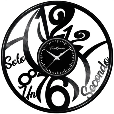 Orologio disco vinil clock orologio da parete Solo un secondo - Immagine 1 di 2