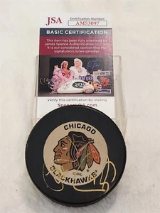 THEOREN THEO FLEURY signed BLACKHAWKS puck JSA COA - Picture 1 of 2