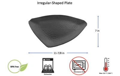 Heavy Duty Hard Melamine Dinner Plates Sushi Sashimi Salad Serving Platter Black - Image 1 of 4