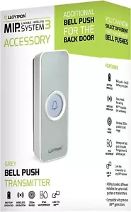 Lloytron Door Bell Wireless Push Button MIP3  Linkable Doorbell - Grey - Picture 1 of 12