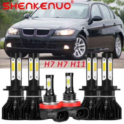 6x 6000k LED Headlights Hi/Low Beams + Fog Lights kIT For BMW 328i 2007-2016 - Image 1 of 4