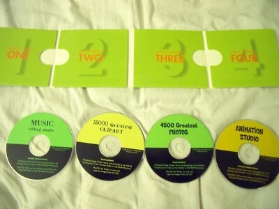 4-CD Music Set Studio, Greatest Clip Art, Greatest Photos, Animation, ALL UNUSED - Image 1 of 4