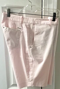 Pantalones cortos para mujer Ralph Lauren RLX rosa y blanco Seersucker talla (8) - Imagen 1 de 24