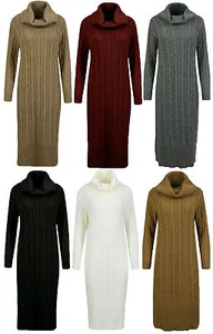 Neu Damen Pulloverkleid mit Wasserfallausschnitt Strick - Bild 1 von 5