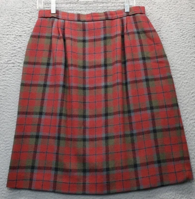 Falda recta y lápiz Charter Club para mujer multi cuadros forrada de lana ventilación cremallera trasera Foto 1 de 4