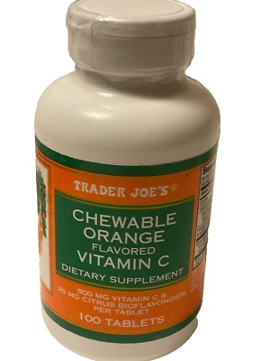 Vitamina C naranja masticable Trader Joe's 500 mg - 100 tabletas veganas caducan 10/25 Foto 1 de 4