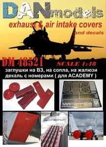 Dan Models 48521-1/48 Mig-29 Exhaust & Air Intake Covers and Decals(for Academy) - Picture 1 of 6